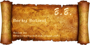 Berky Botond névjegykártya